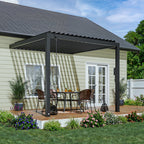 pergola with roof Backyard Discovery 2407169com — 10x10 galvanized steel wall-mounted adjustable-louver roof