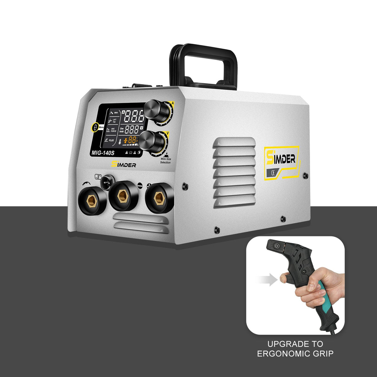 flux core welder SSIMDER MIG-140S — 110/220V 140A flux-core MIG / Stick / Lift-TIG kit
