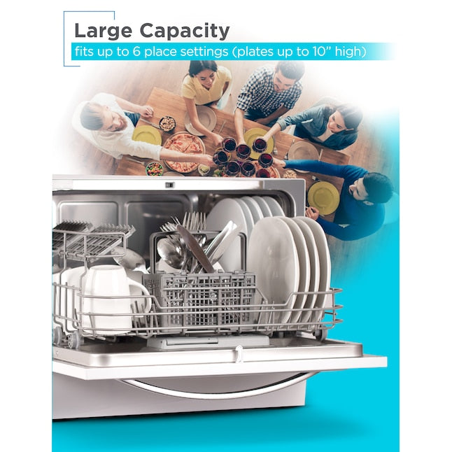 Portable Dishwasher BLACK+DECKER BCD6W Countertop 6-Place-Setting 7 Programs