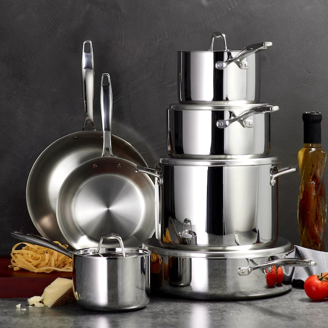 Stainless Steel Cookware Set Tramontina 80116/249DS Signature 12-Piece Tri-Ply Stainless