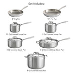 Stainless Steel Cookware Set Tramontina 80116/249DS Signature 12-Piece Tri-Ply Stainless