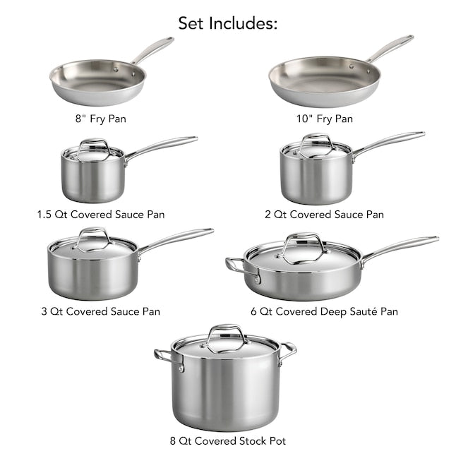 Stainless Steel Cookware Set Tramontina 80116/249DS Signature 12-Piece Tri-Ply Stainless
