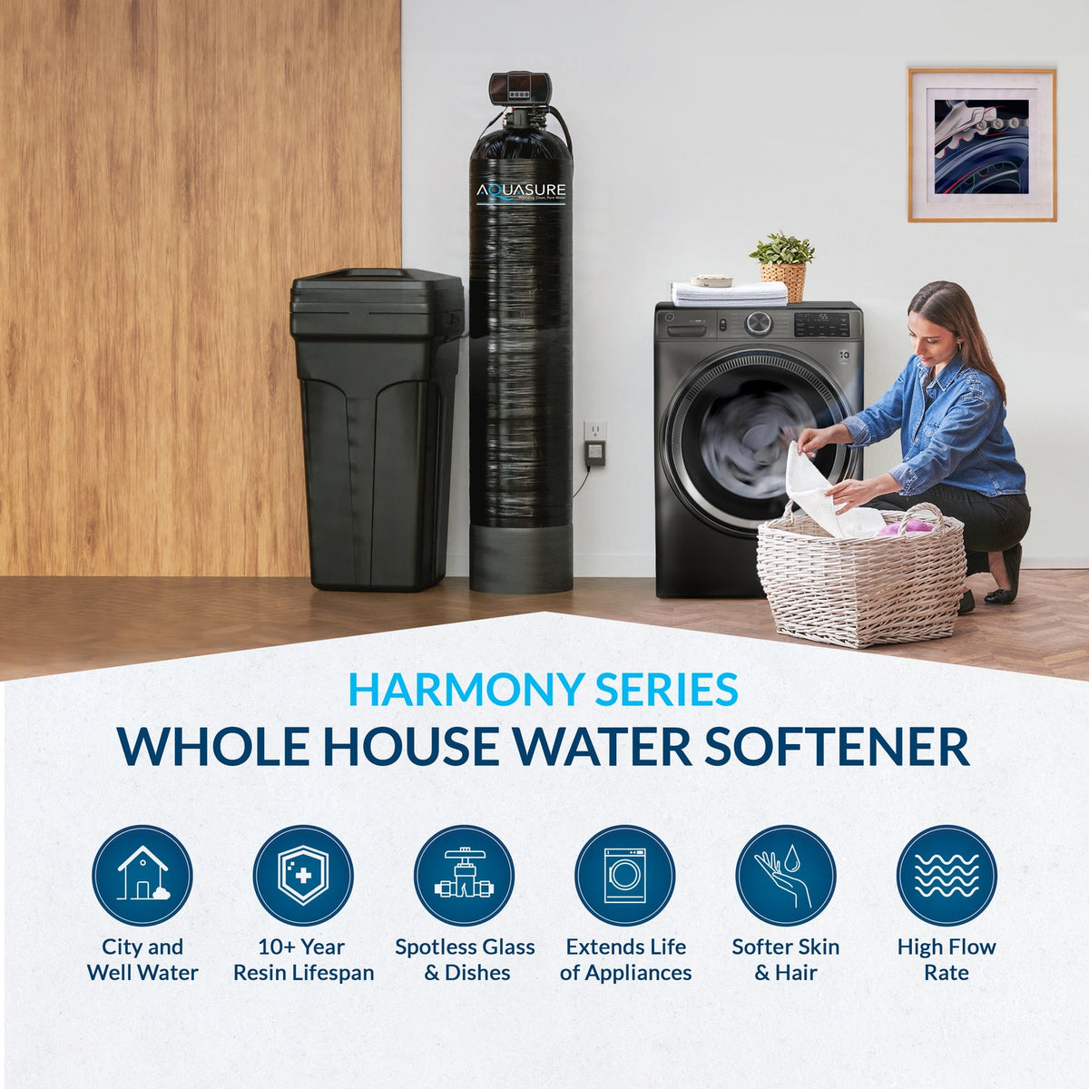 water softener system Aquasure AS-HS48D — Standard 48K-grain system