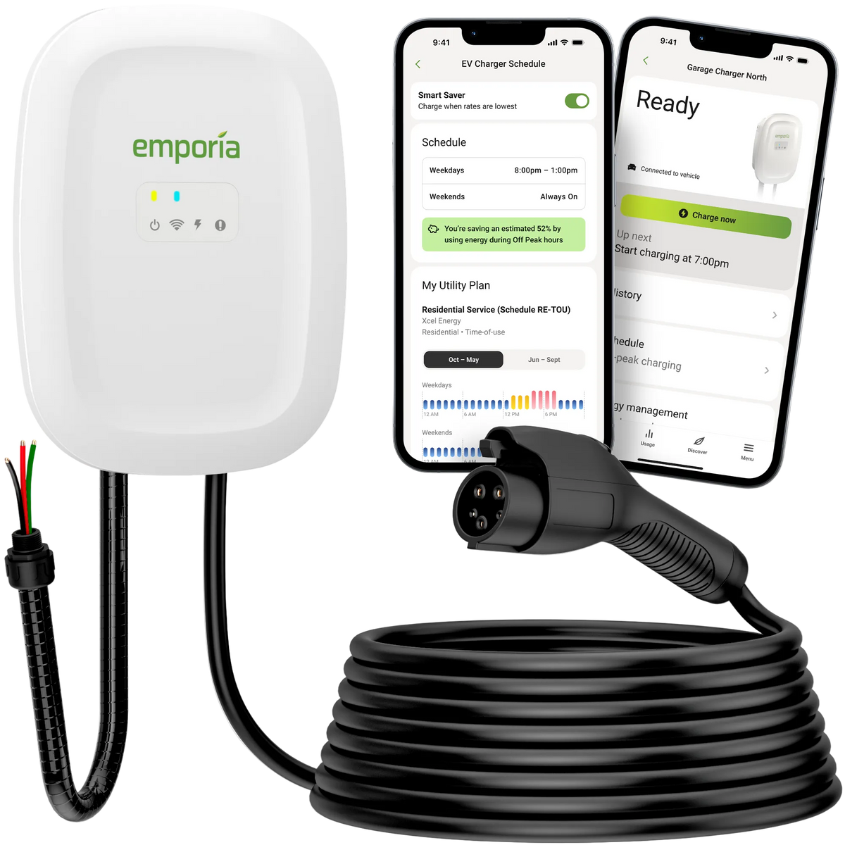 level 2 ev charger Emporia EV Charger 48A — Hardwired Wi-Fi model
