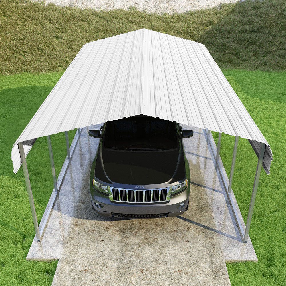 metal carports VersaTube CCP12207 — 12x20x7 galvanized-steel single-car carport kit
