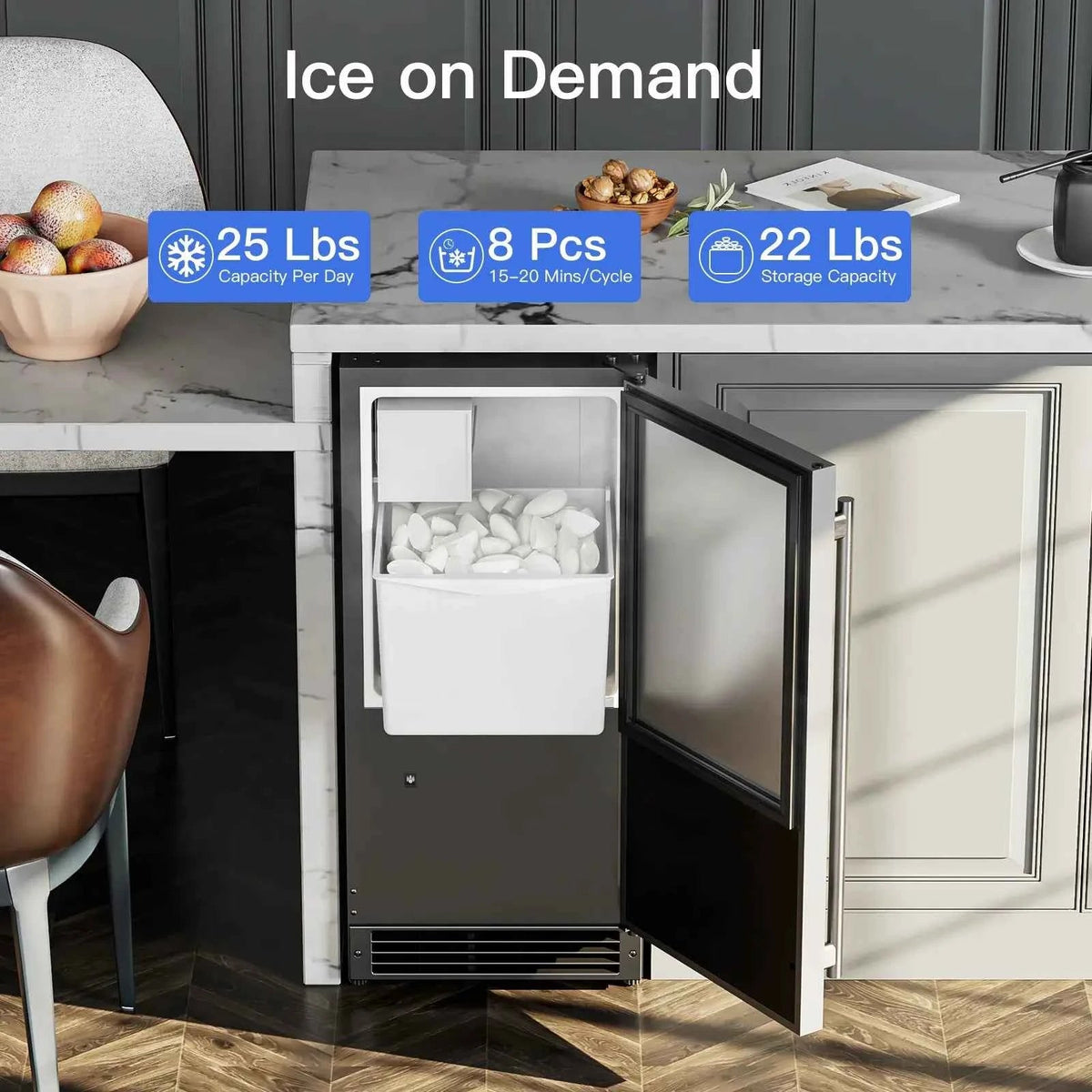 Undercounter Ice Maker COTLIN IMC25BI 22 lb storage