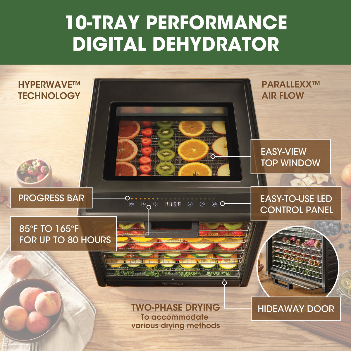 Food Dehydrator Excalibur DH10SSSS13 10 Stainless Trays 800W