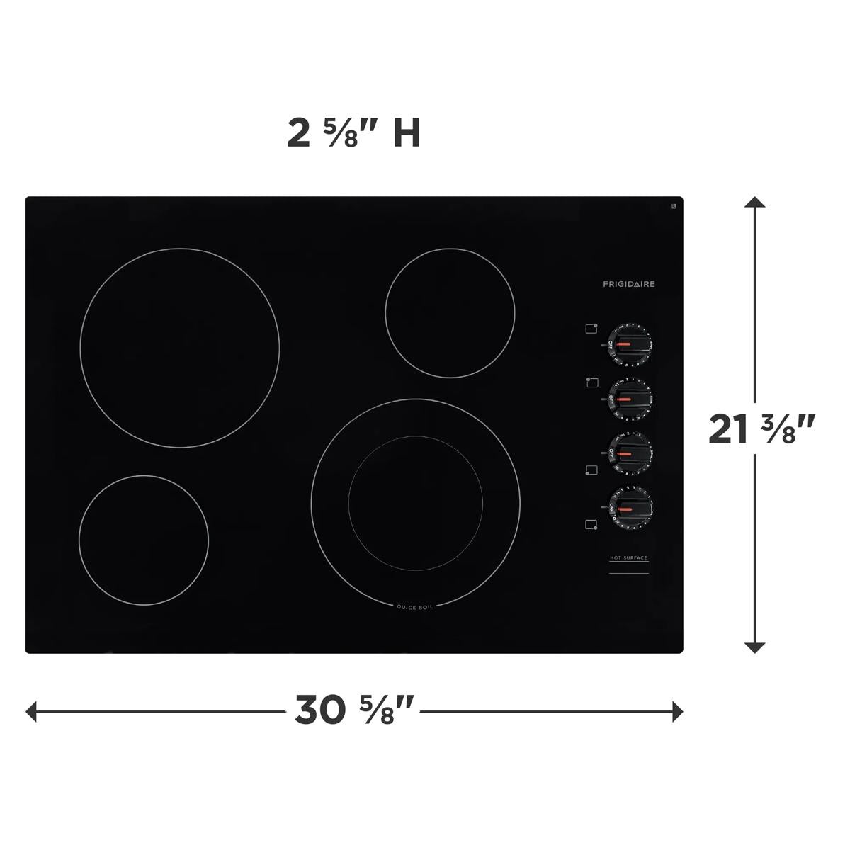 Electric Cooktop Frigidaire FFEC3025UB Four elements