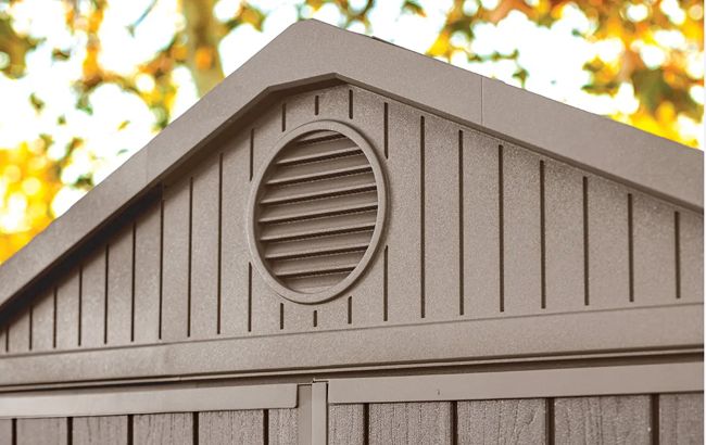plastic shed Keter 262217 — 6x8-foot brown resin shed with integrated floor