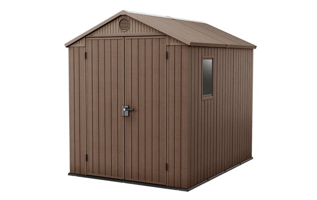 plastic shed Keter 262217 — 6x8-foot brown resin shed with integrated floor