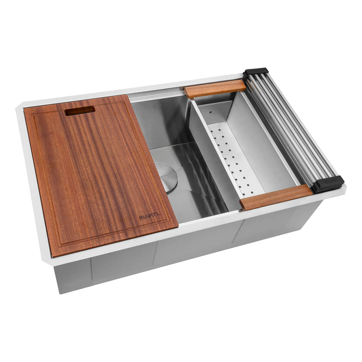 Stainless Steel Kitchen Sink Ruvati RVH8300 Single bowl