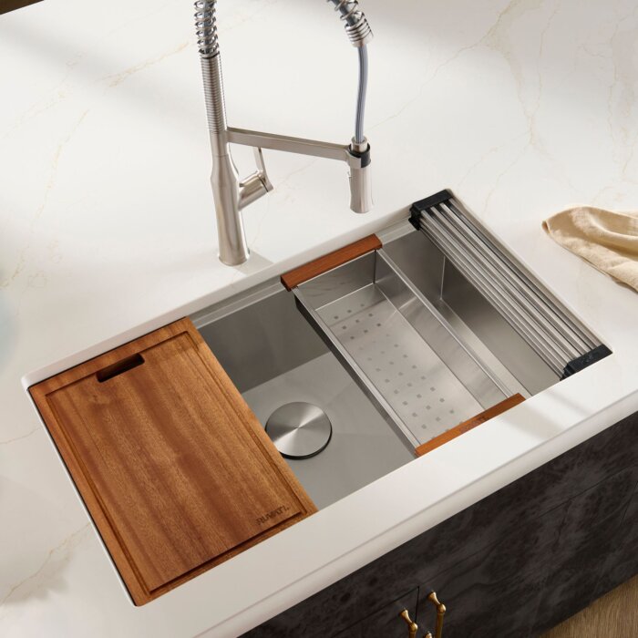 Stainless Steel Kitchen Sink Ruvati RVH8300 Single bowl