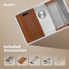 Stainless Steel Kitchen Sink Ruvati RVH8300 Single bowl