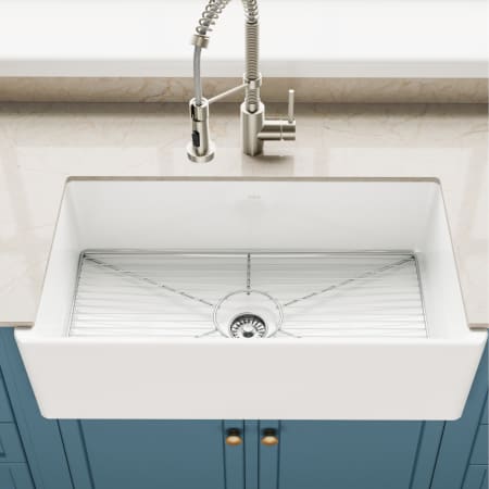 Farmhouse Kitchen Sink Kraus KFR1-33GWH Single bowl