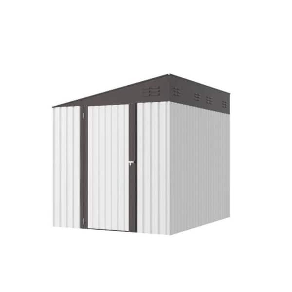 lean to shed AECOJOY 16234WH_HD01 — 6x8 white galvanized-metal lean-to kit