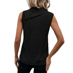 Close-up of button detail on Army Green tank top